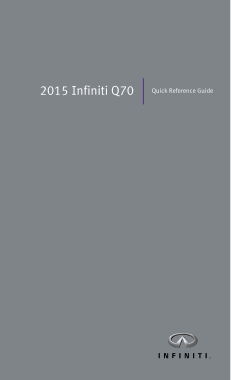 2015 Infiniti Q70 Quick Reference Guide